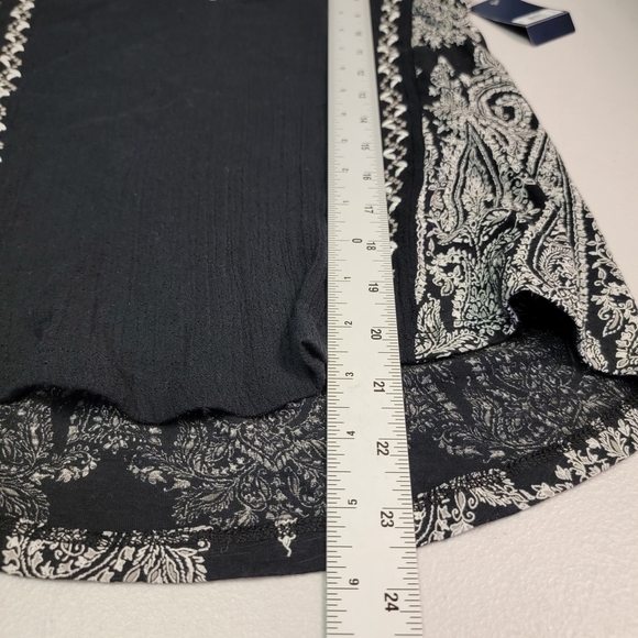 Lucky Brand Navy Blue Embroidered Boho Peasant Paisley Blouse Women's Size XS - Picture 5 of 7